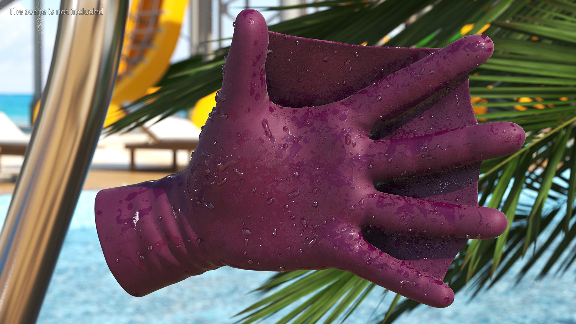 3D Power Swimming Gloves Rigged model