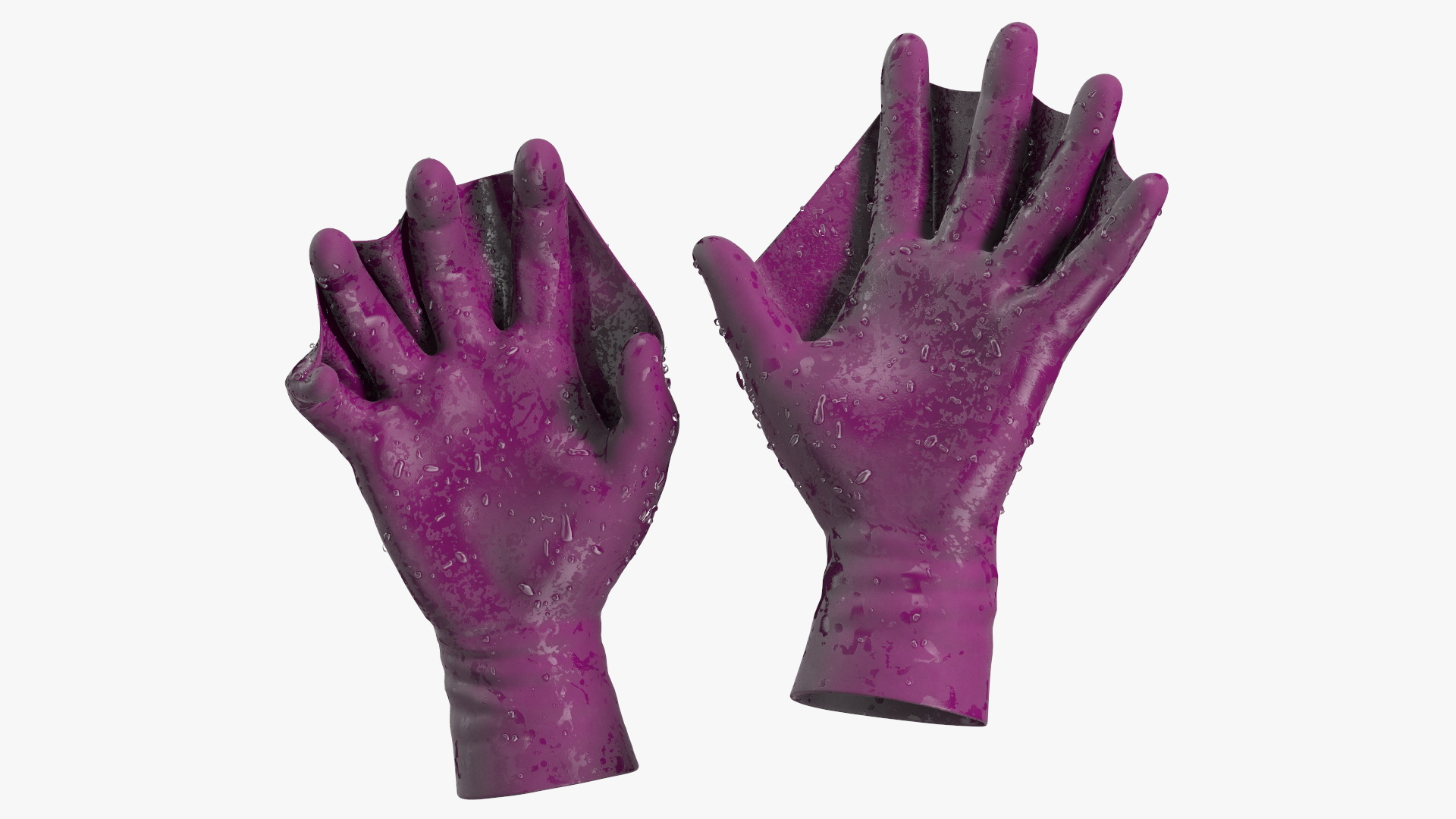 3D Power Swimming Gloves Rigged model