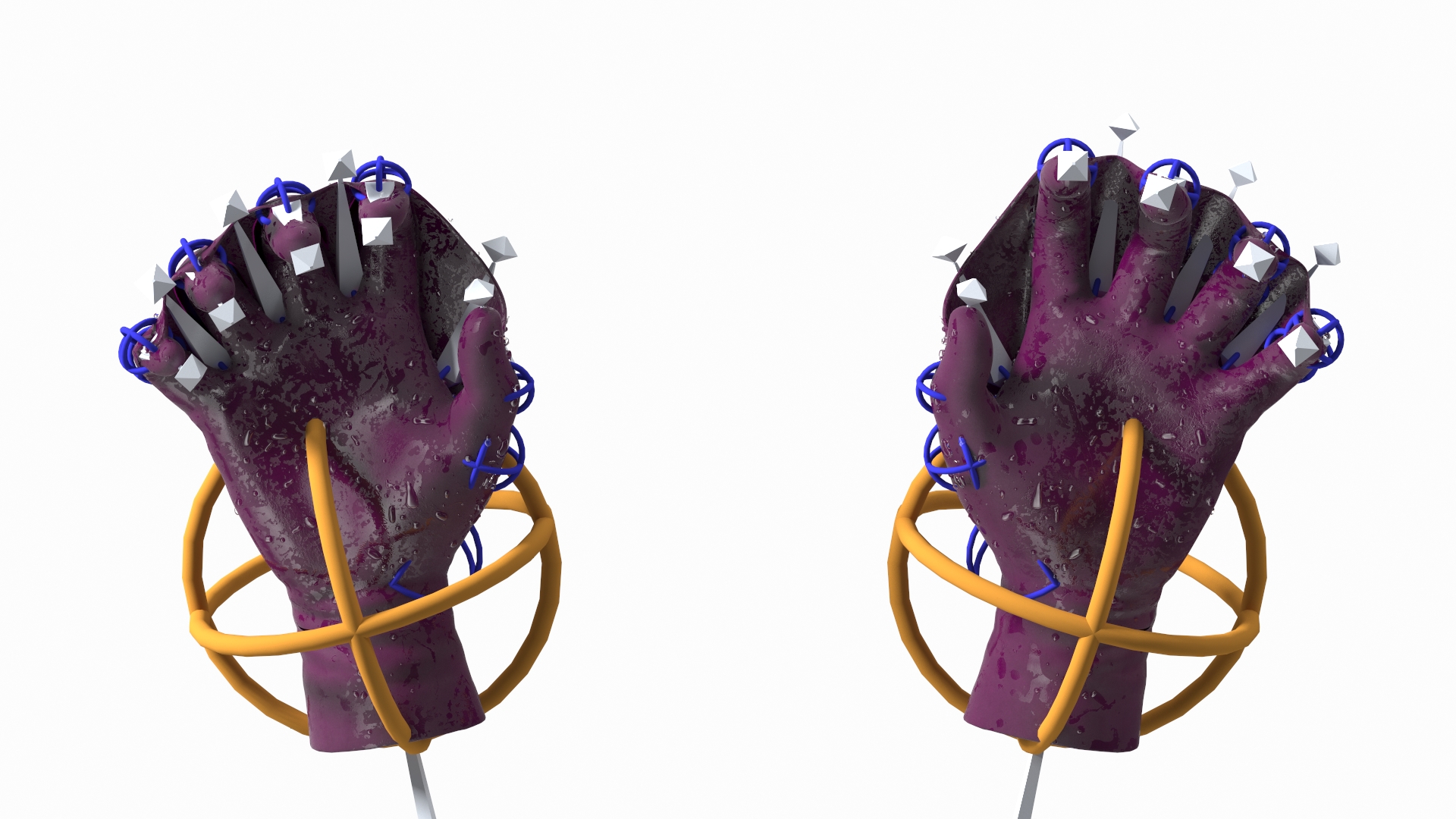 3D Power Swimming Gloves Rigged model