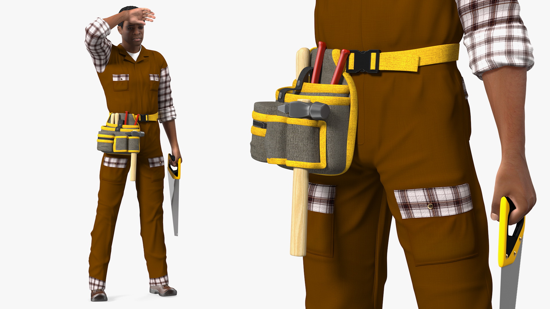 Afro American Woodworker 3D model