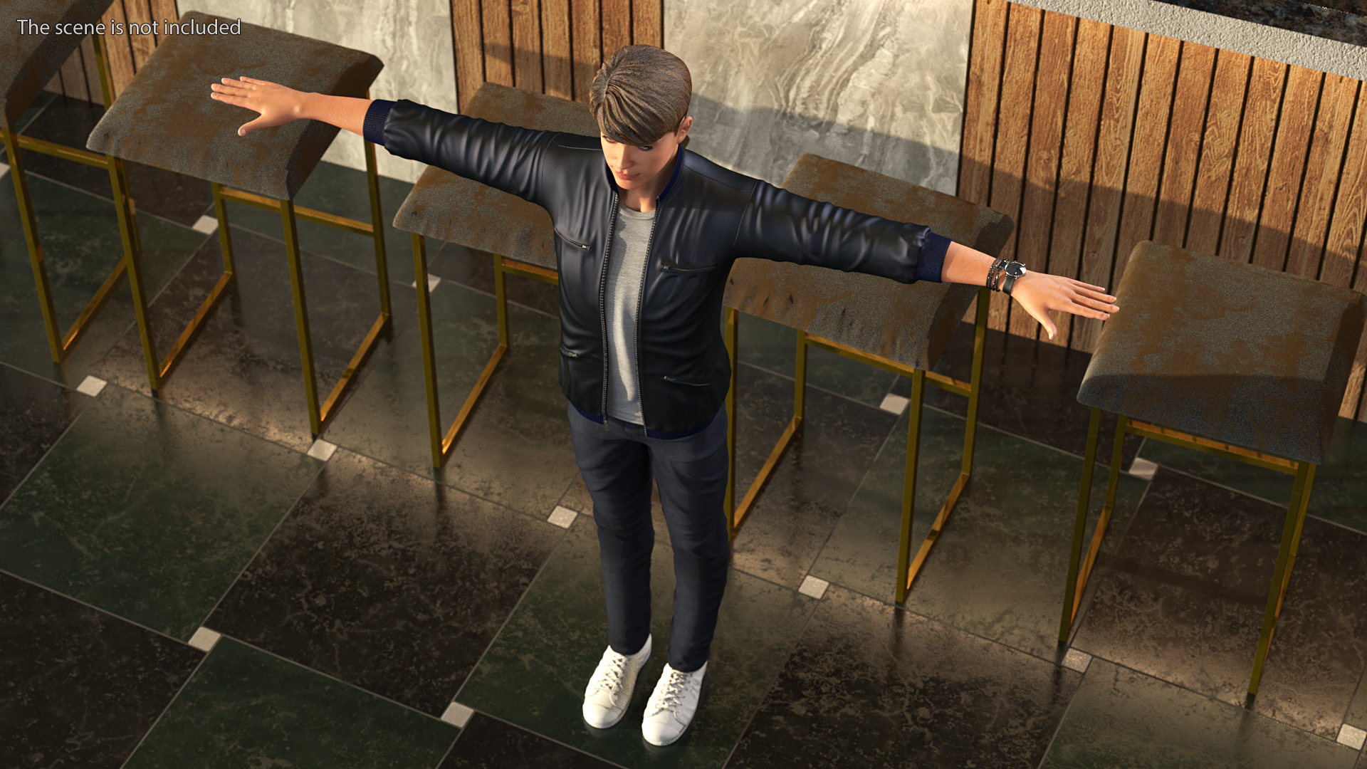 Teenage Boy Street Clothes Neutral Pose 3D model