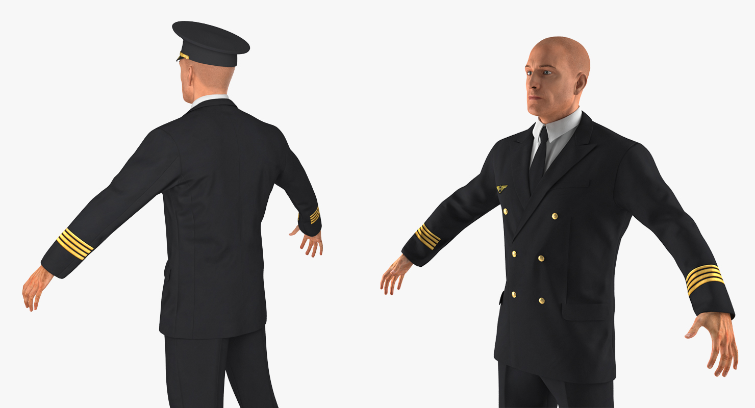 3D model Airline Pilot Rigged