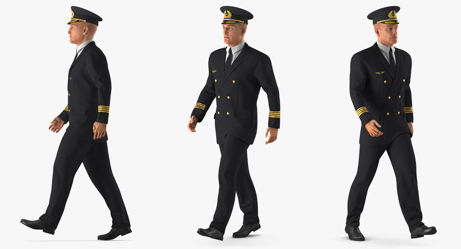 3D model Airline Pilot Rigged