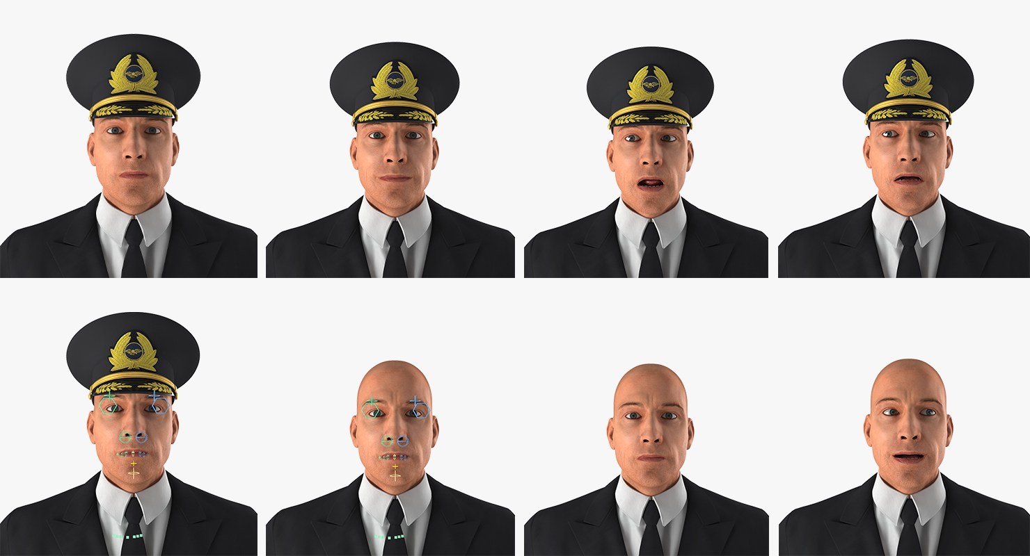 3D model Airline Pilot Rigged