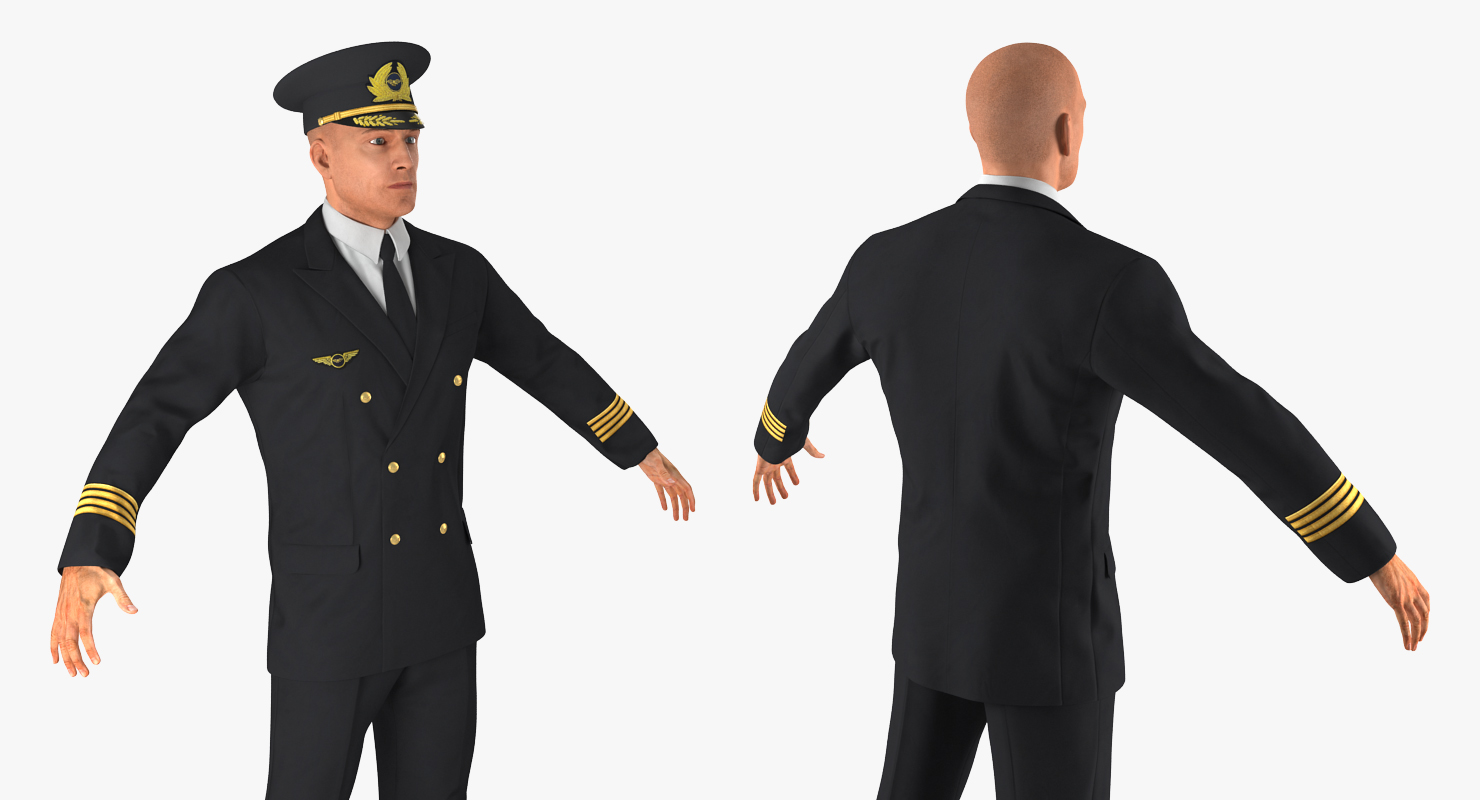 3D model Airline Pilot Rigged