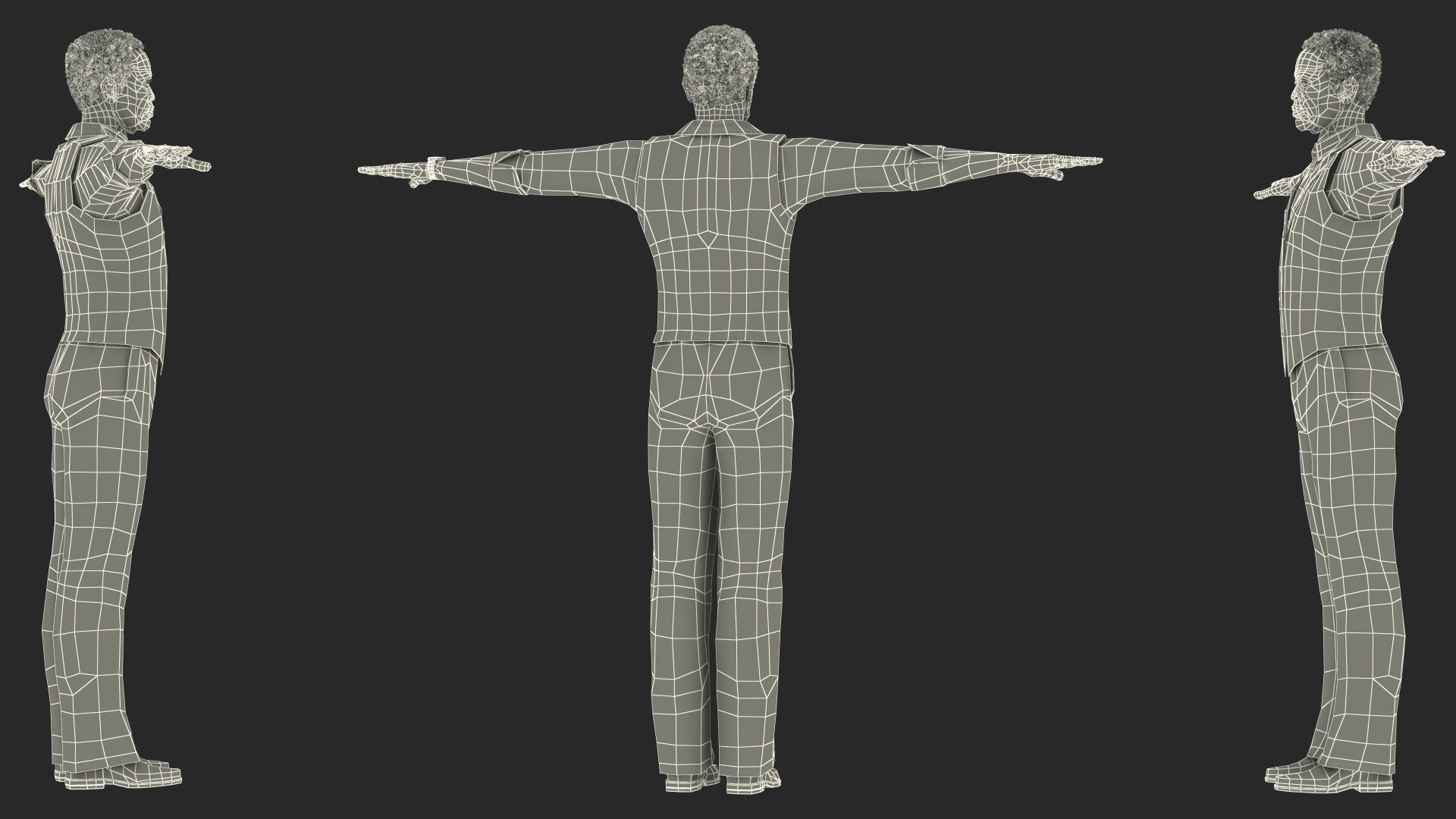 Black Elderly Man Everyday Style T-Pose 3D model