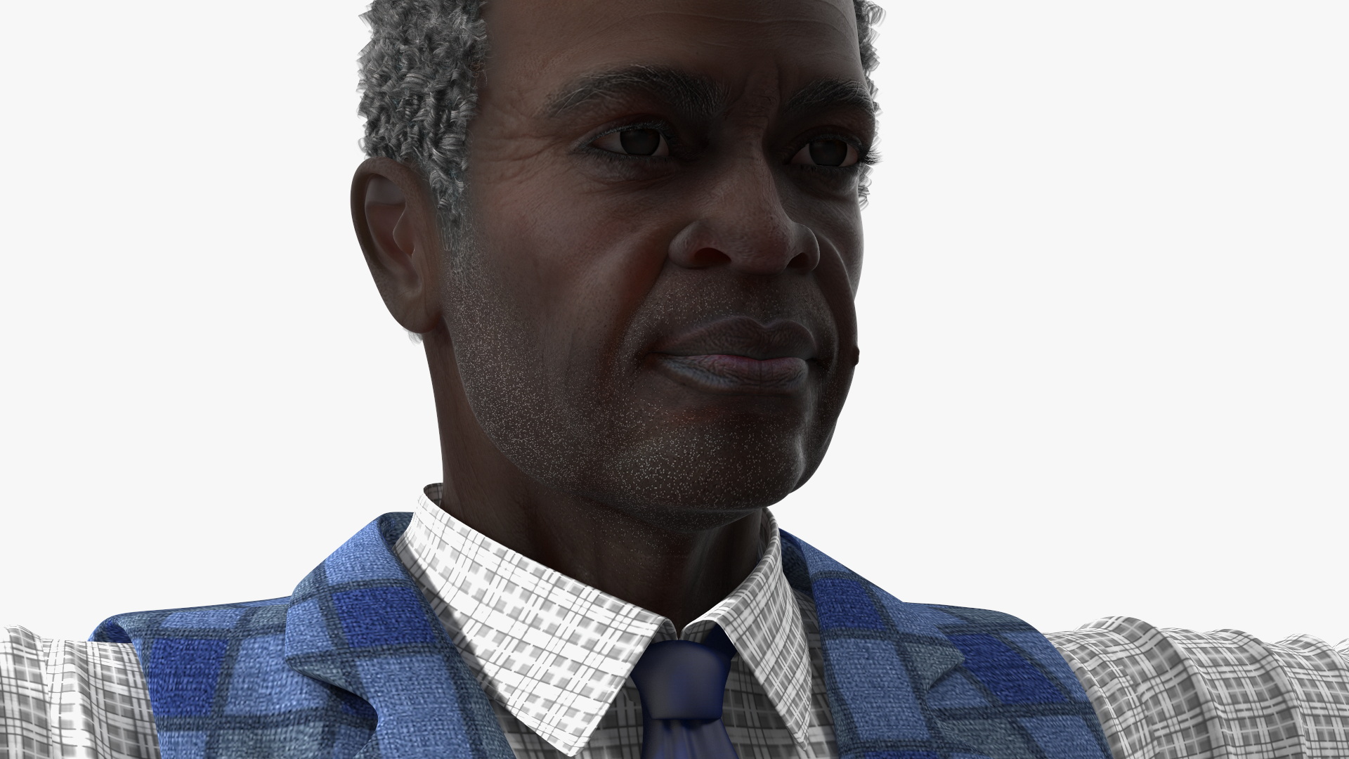 Black Elderly Man Everyday Style T-Pose 3D model