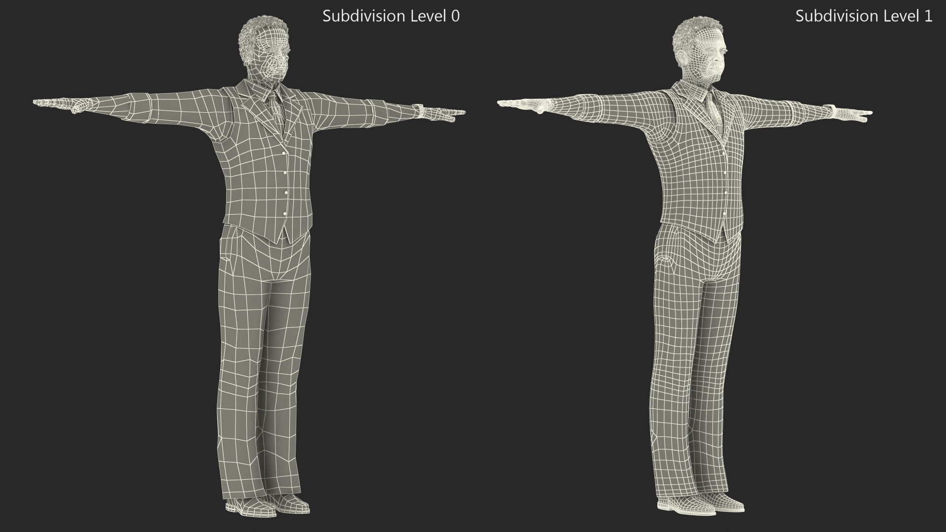 Black Elderly Man Everyday Style T-Pose 3D model