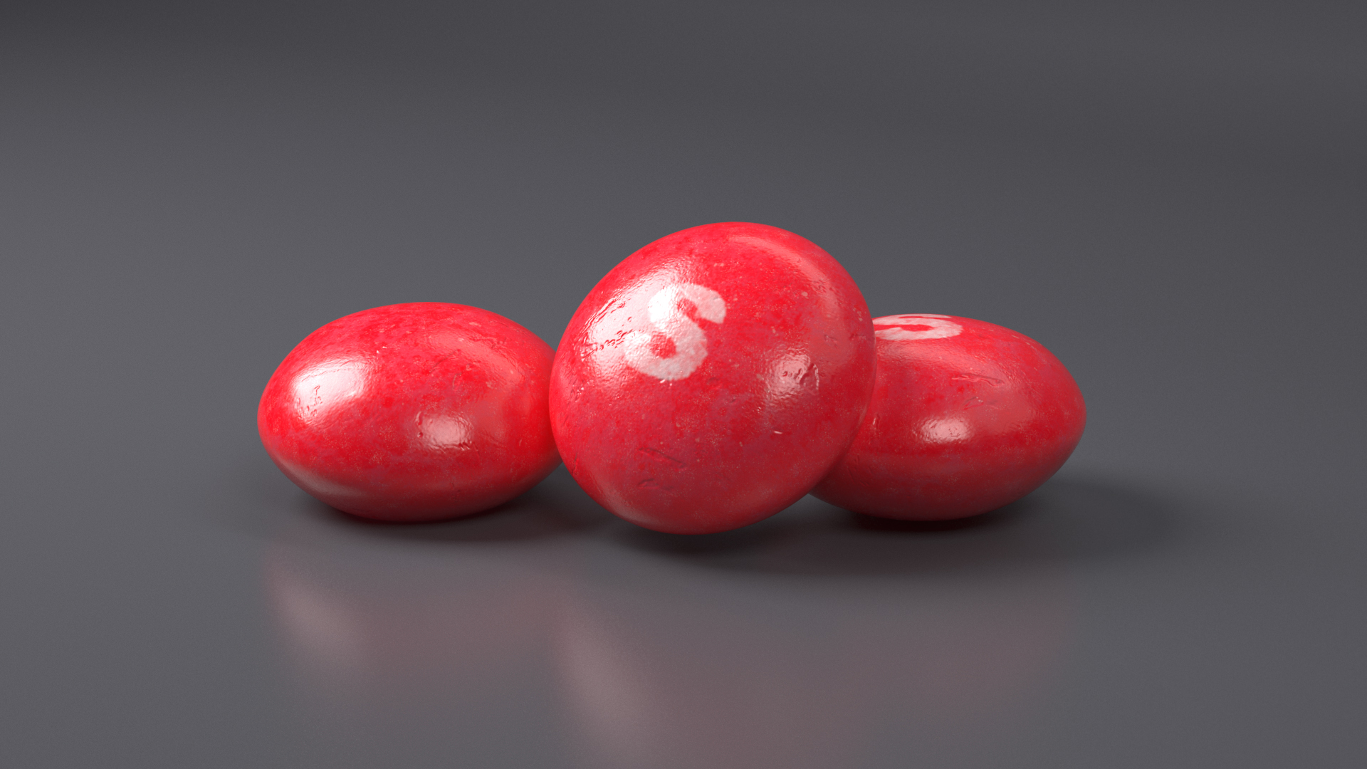 3D Skittles Candy Red model