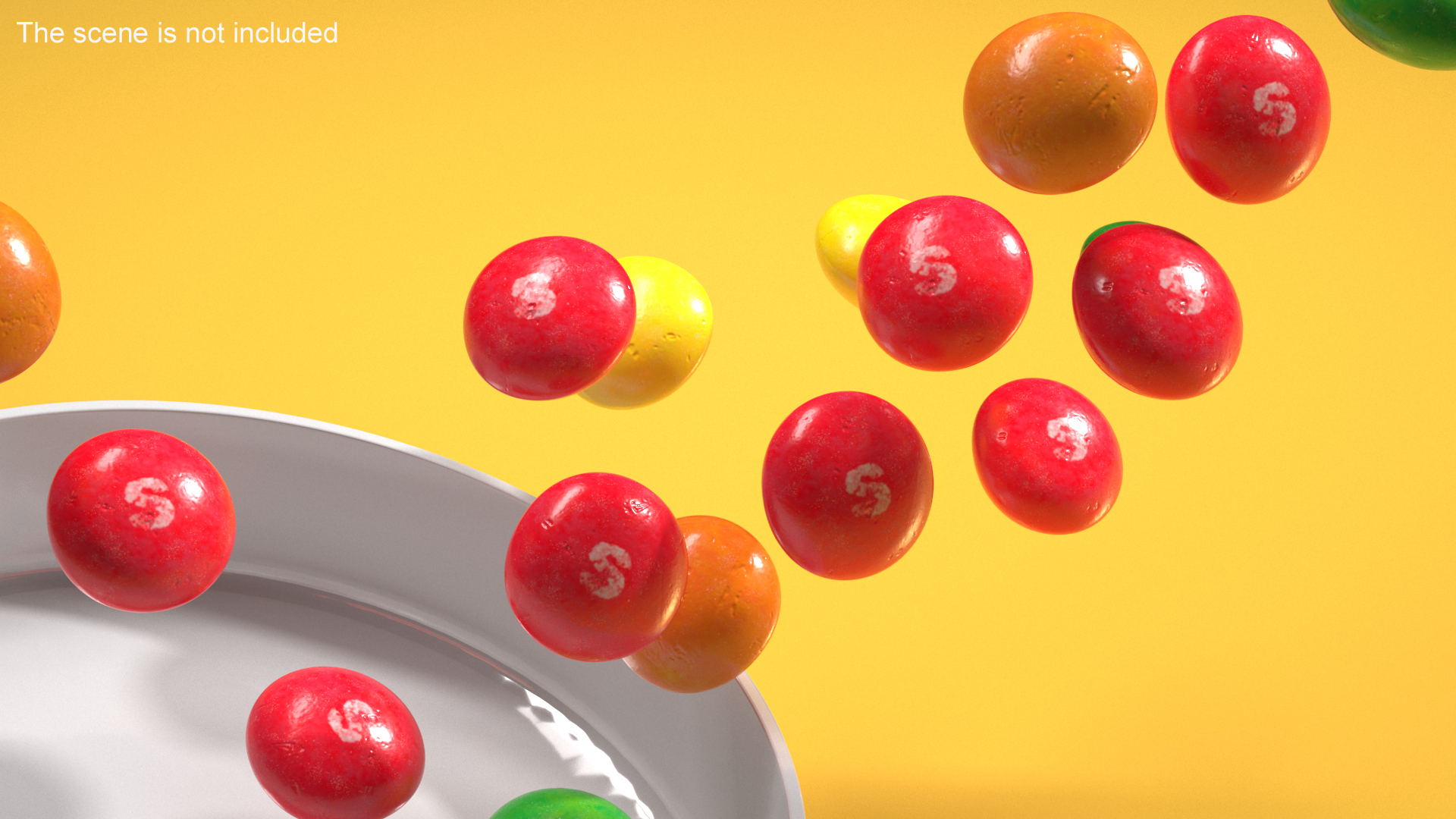 3D Skittles Candy Red model