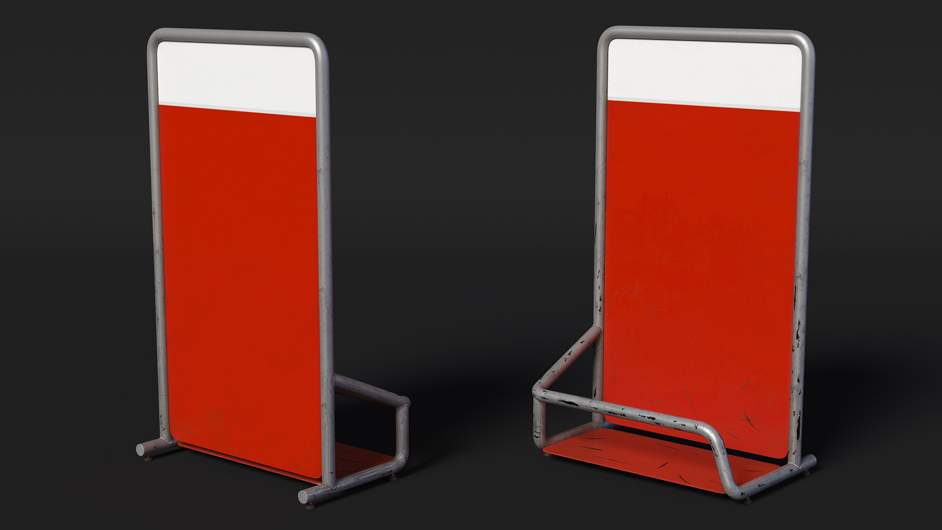 3D Red Luggage Airport Unit Old model