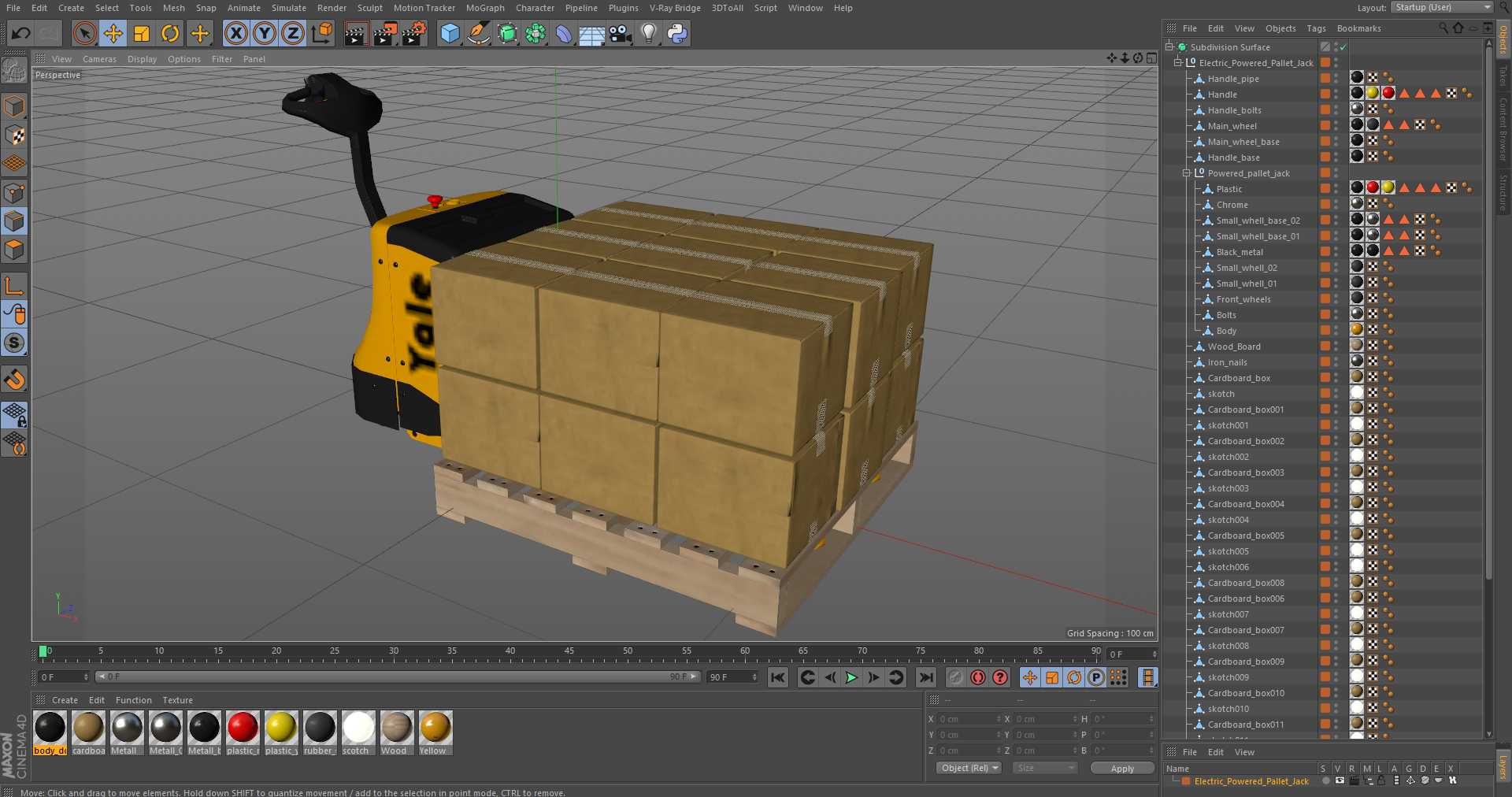 3D Electric Powered Pallet Jack model