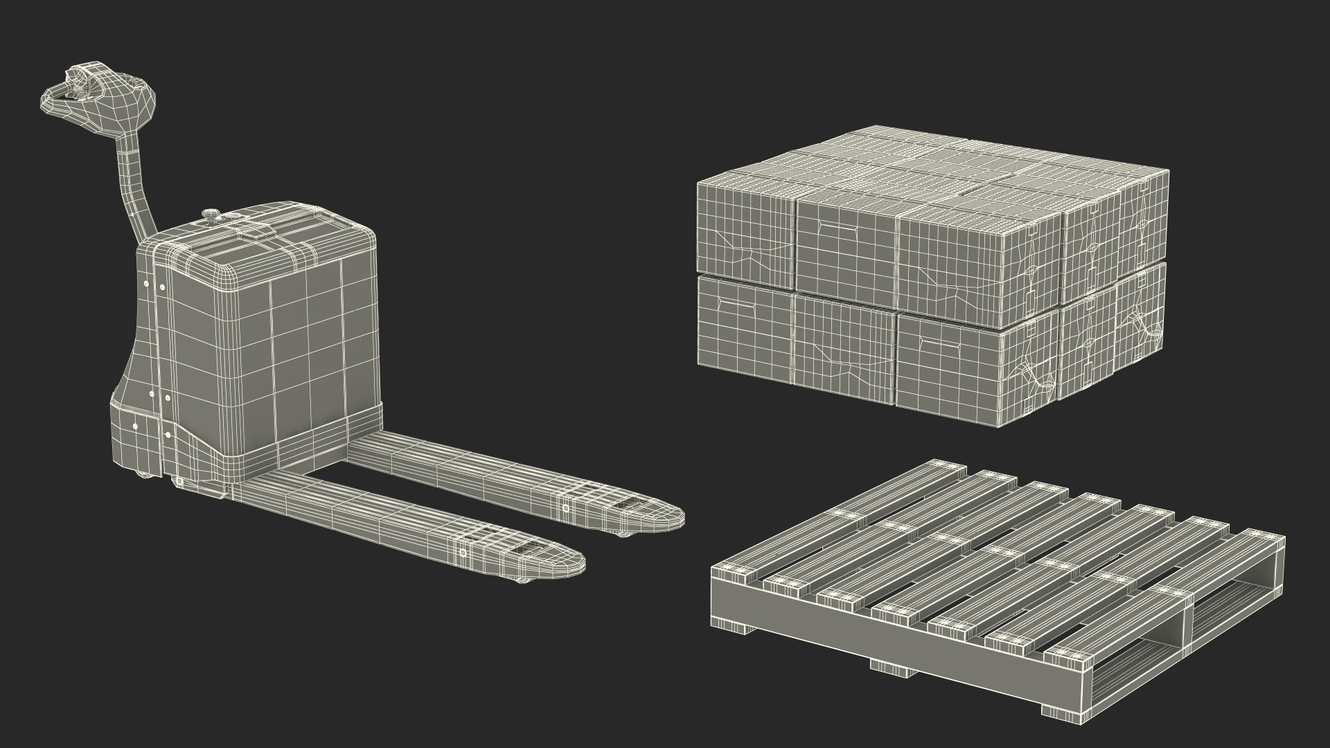 3D Electric Powered Pallet Jack model