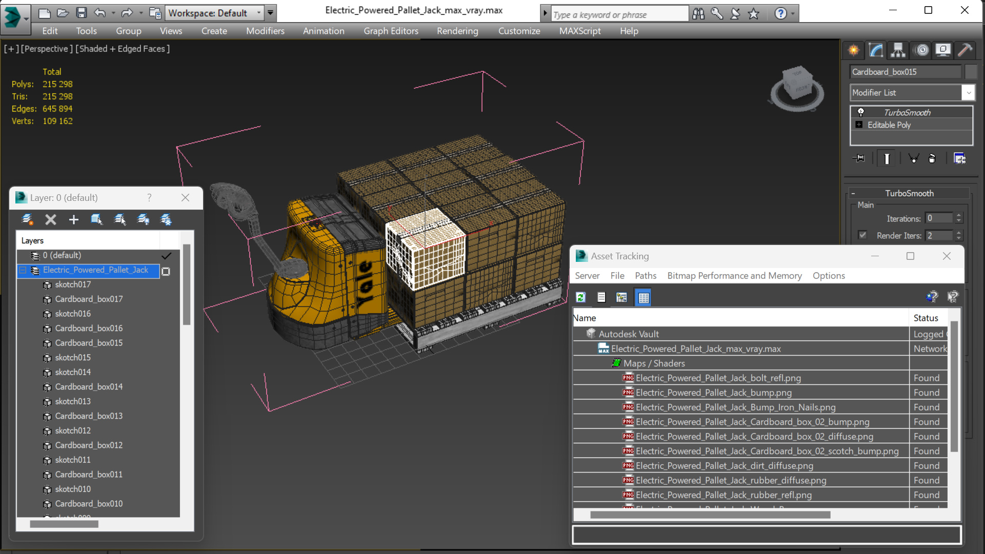 3D Electric Powered Pallet Jack model