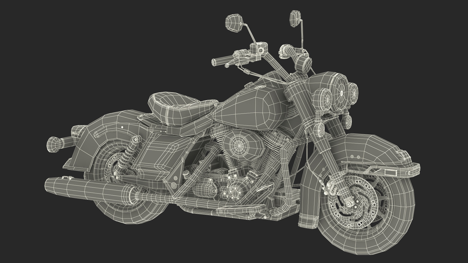 3D Classic Cruiser Motorcycle