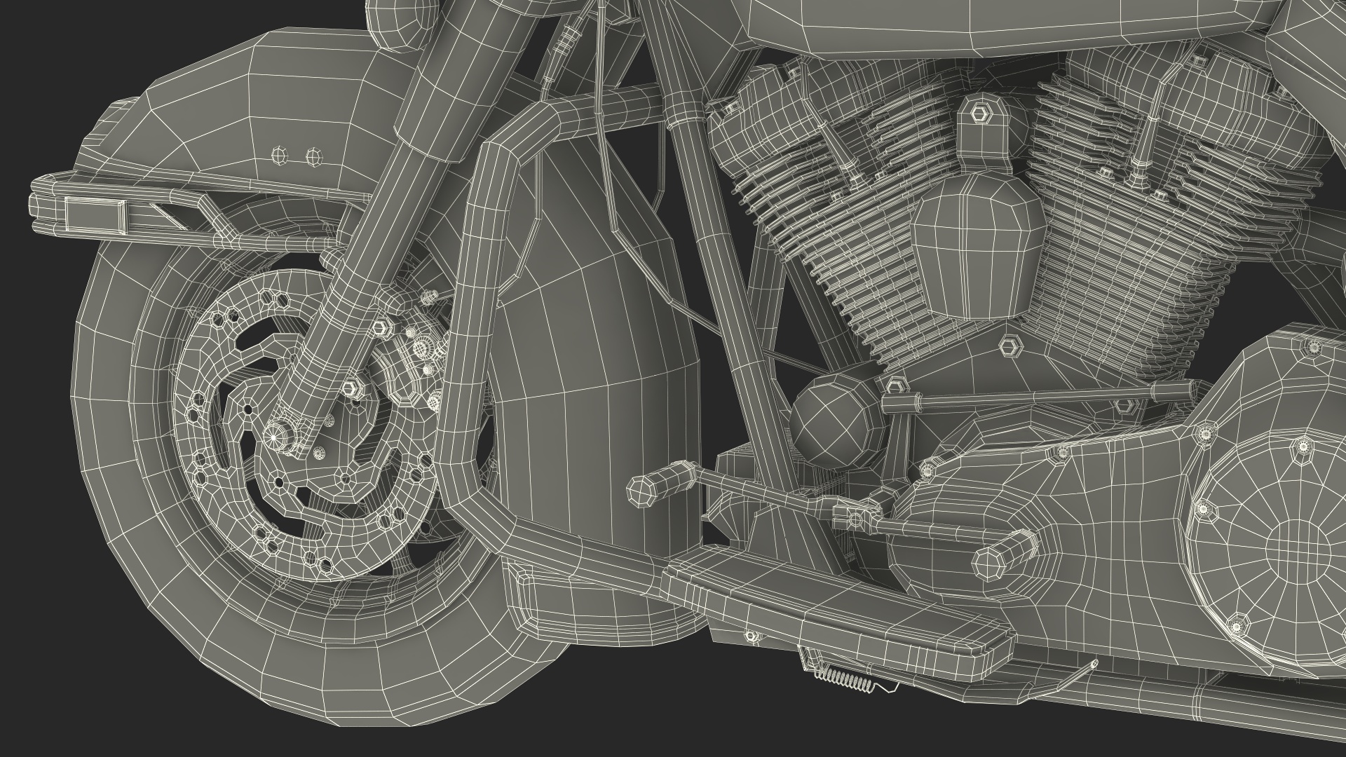 3D Classic Cruiser Motorcycle