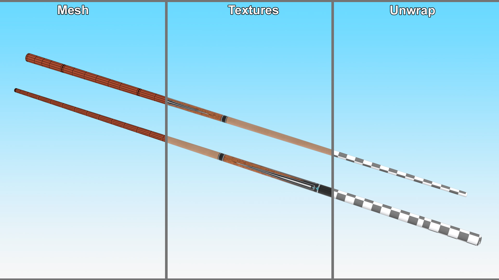 3D model Wooden Pool Cue Brunswick