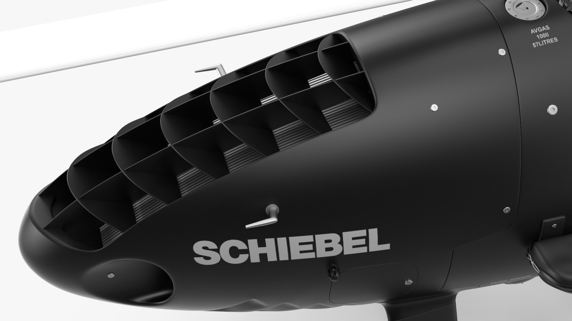 3D Schiebel Camcopter S100 UAV Rotorcraft Black Rigged