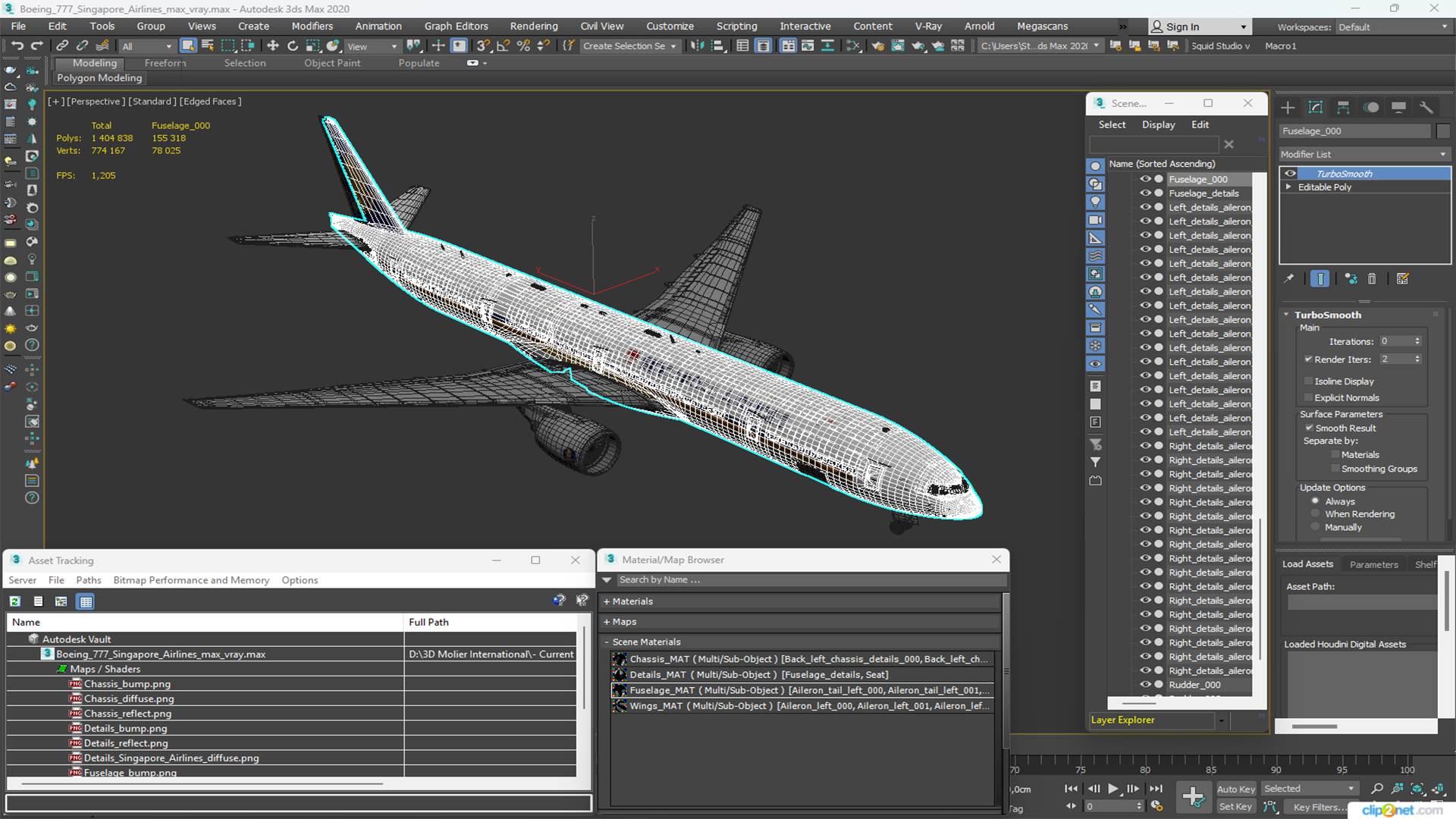 Boeing 777 Singapore Airlines 3D model