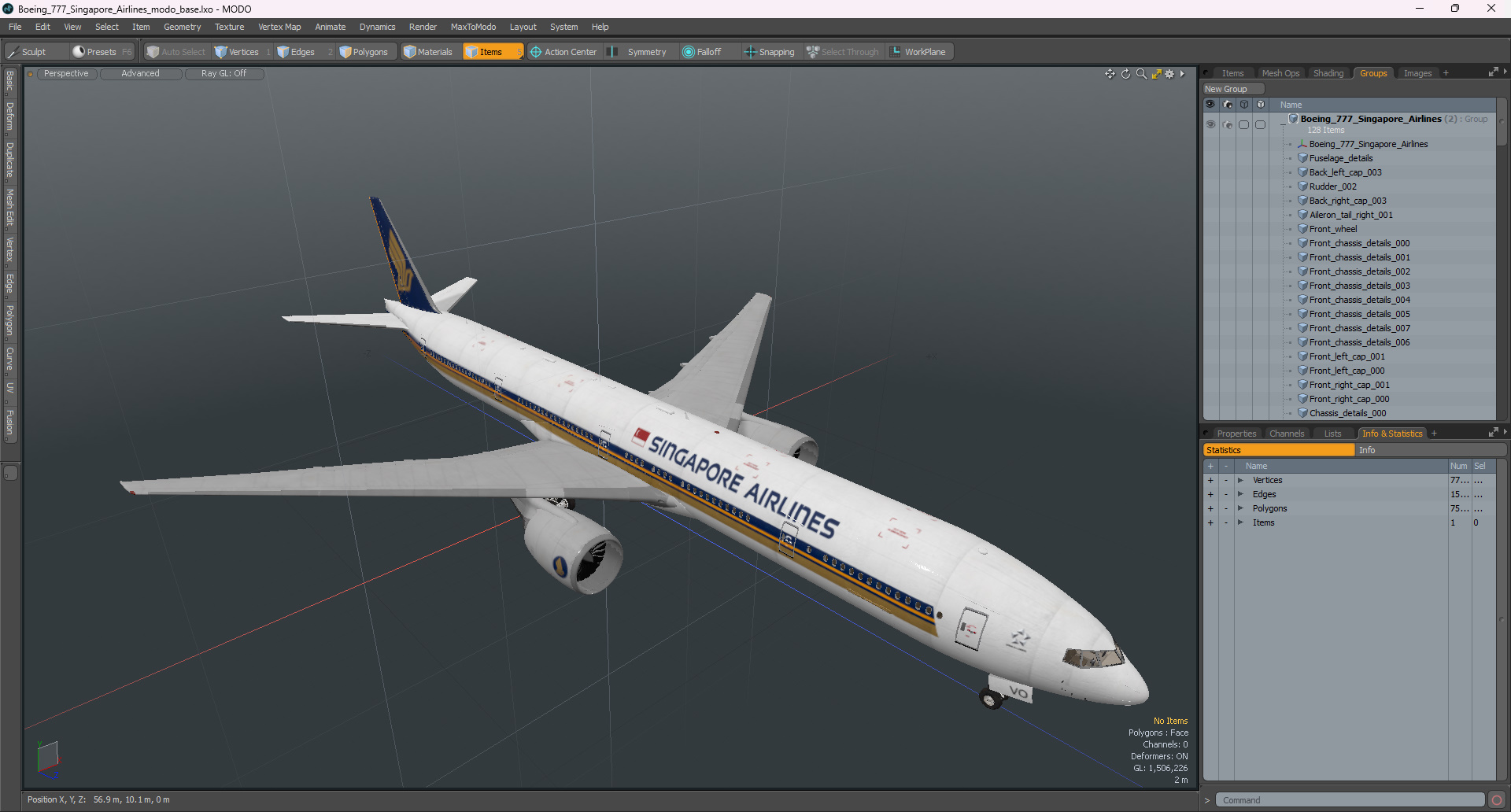 Boeing 777 Singapore Airlines 3D model