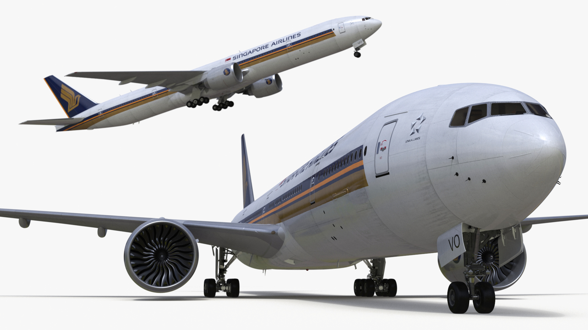 Boeing 777 Singapore Airlines 3D model