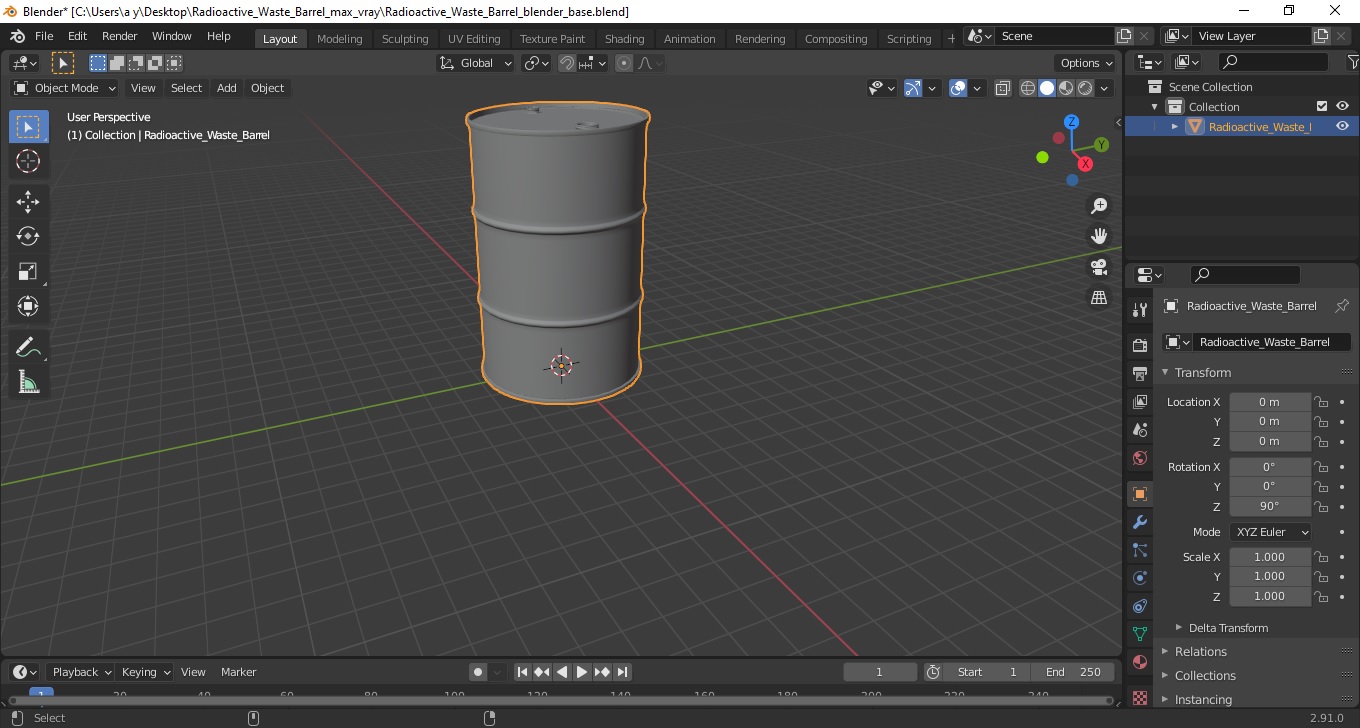 Radioactive Waste Barrel 3D model