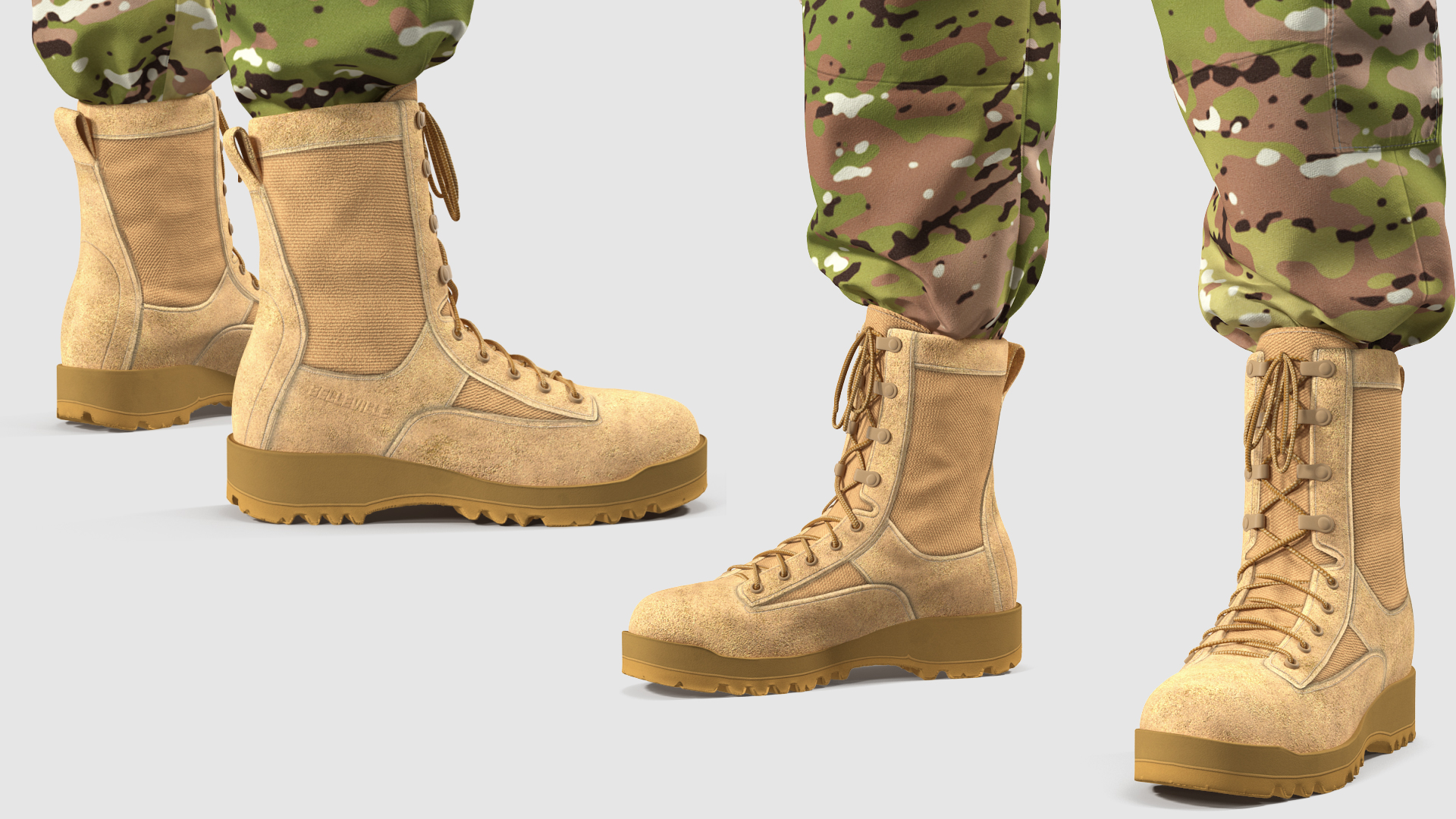 Female Soldier Military Camo Fur 3D