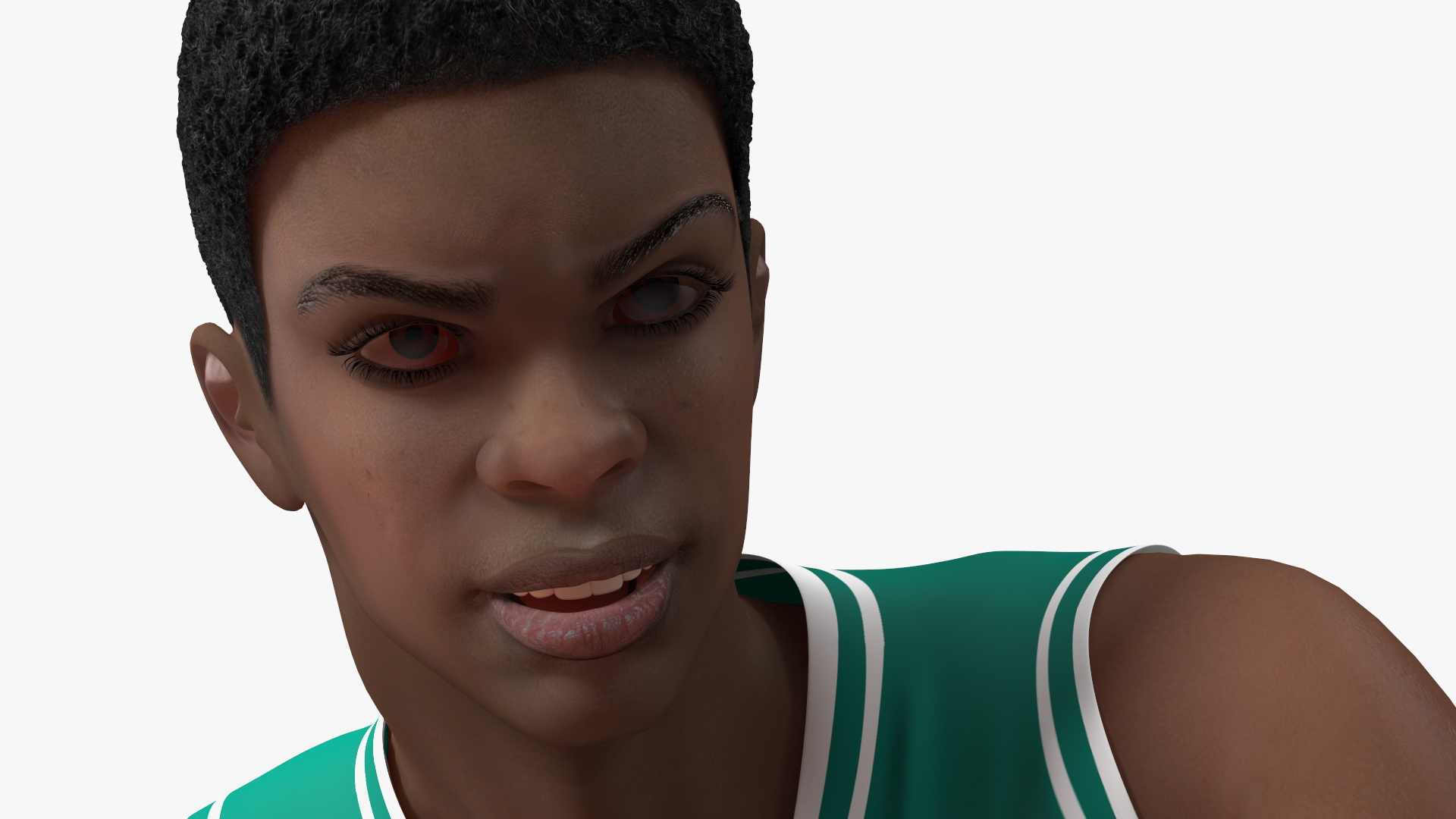 Dark Skin Teenager Basketball Player Playing Pose 3D model