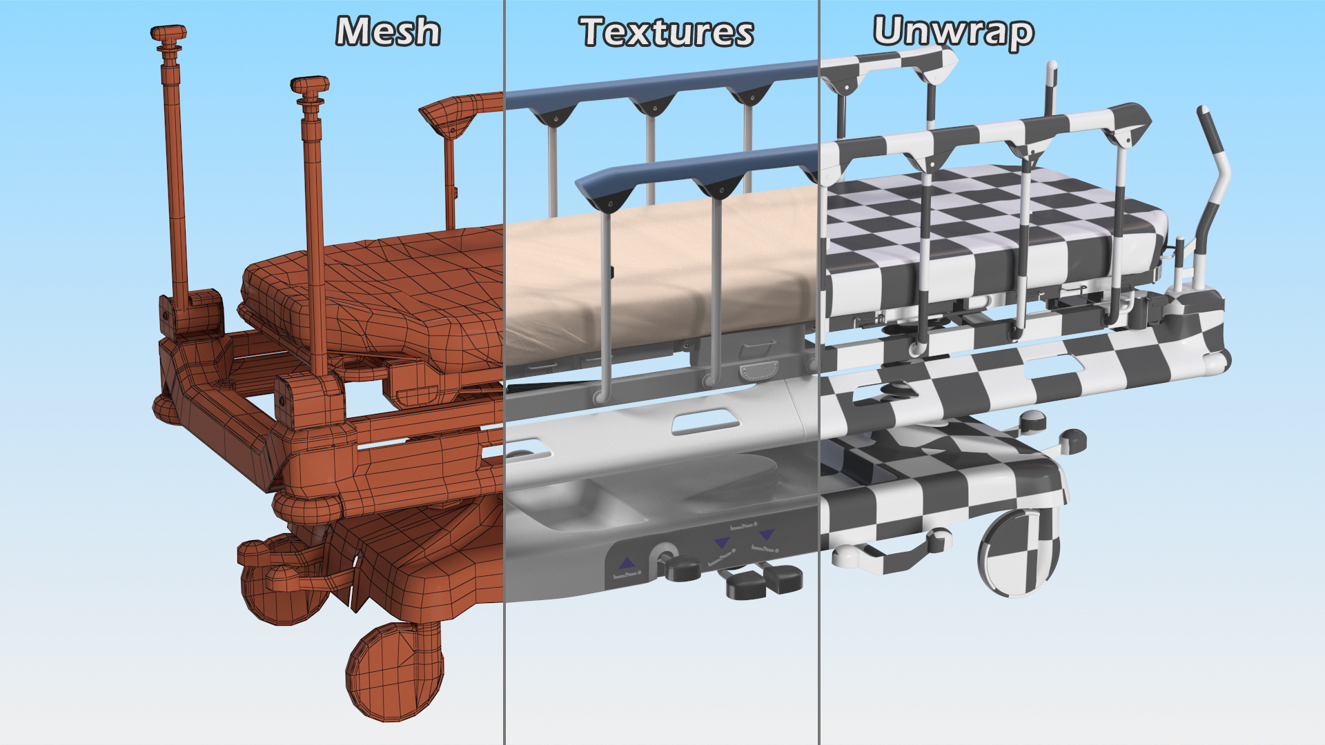 3D Emergency Transport Bed model