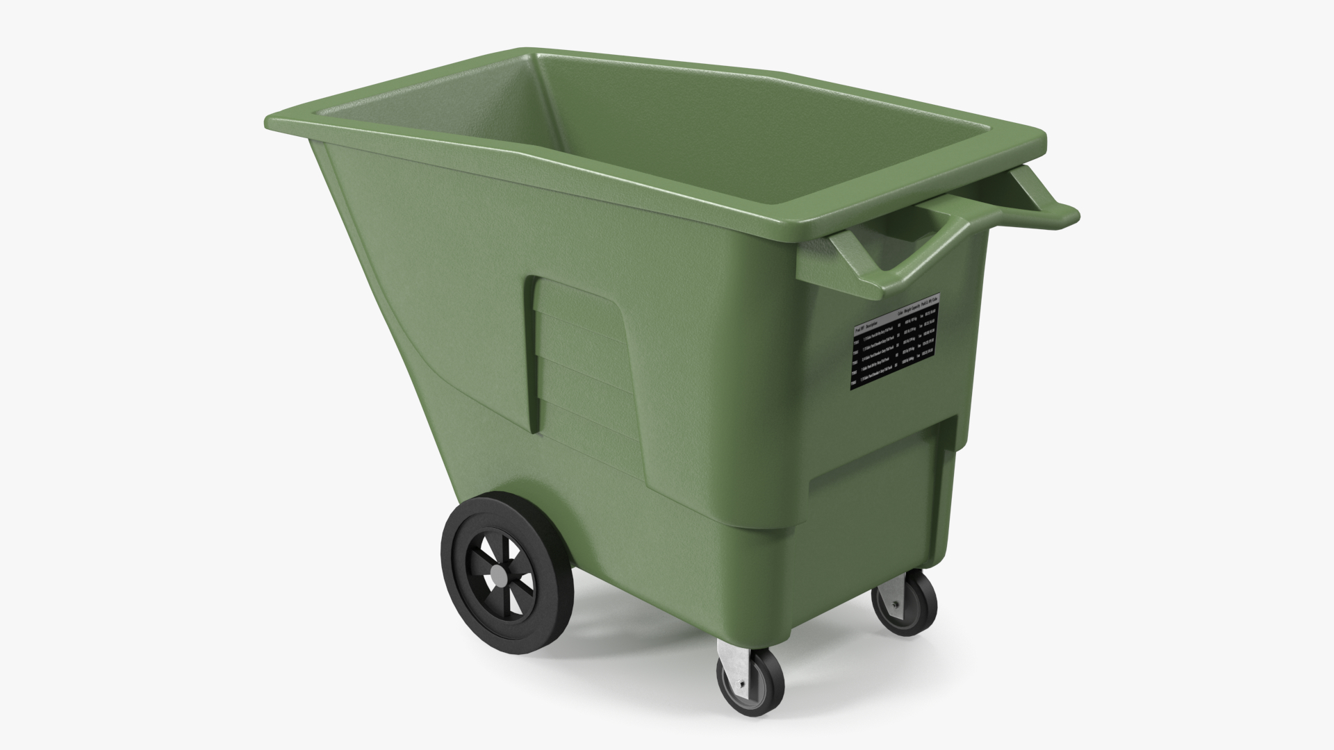 3D model Wheeled Garbage Can Green