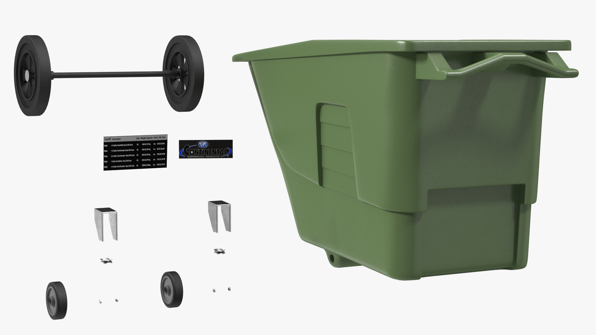 3D model Wheeled Garbage Can Green