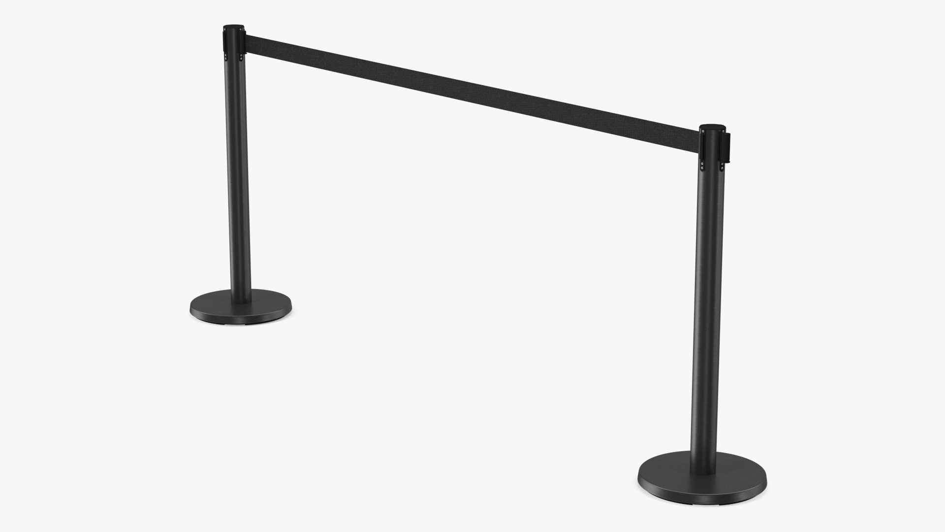 3D Black Stanchion with Black Retractable Belt model