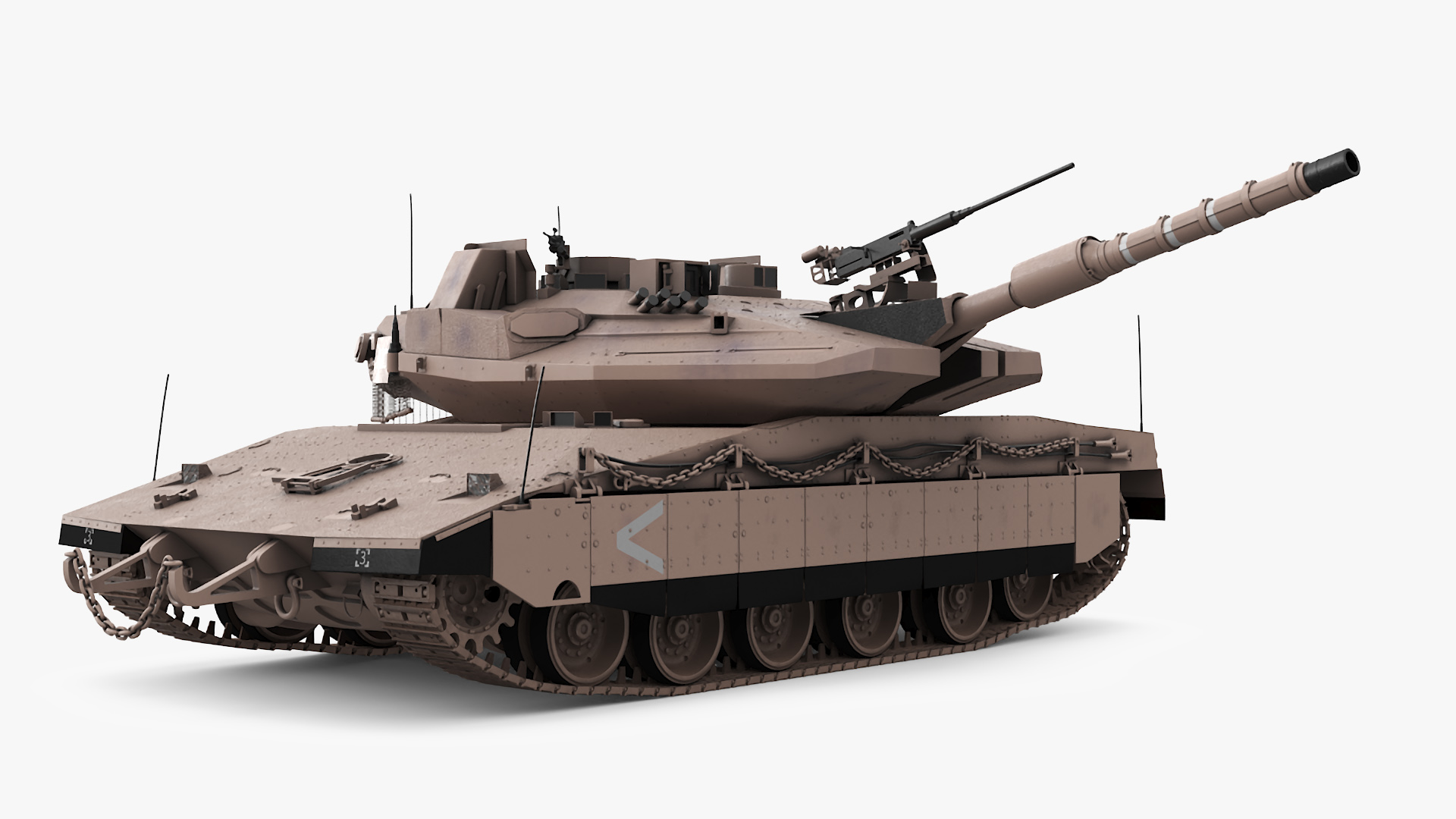 3D model Israeli Tank Merkava 5 Beige Rigged