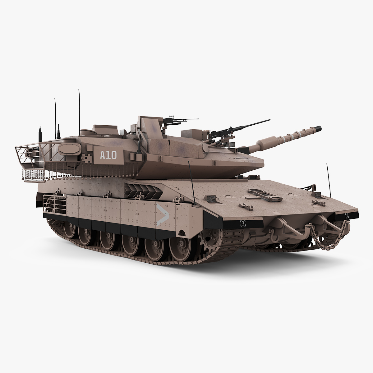 3D model Israeli Tank Merkava 5 Beige Rigged