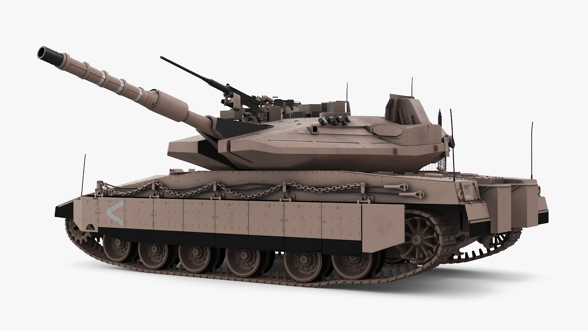 3D model Israeli Tank Merkava 5 Beige Rigged