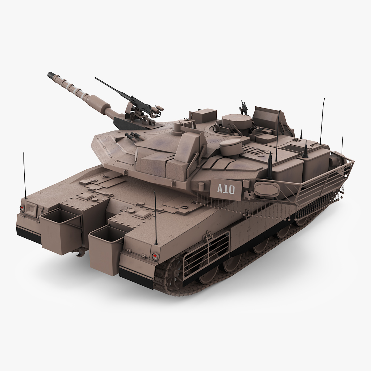 3D model Israeli Tank Merkava 5 Beige Rigged