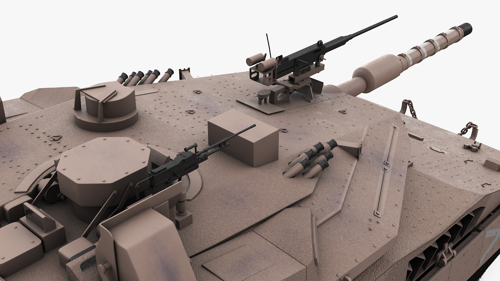 3D model Israeli Tank Merkava 5 Beige Rigged