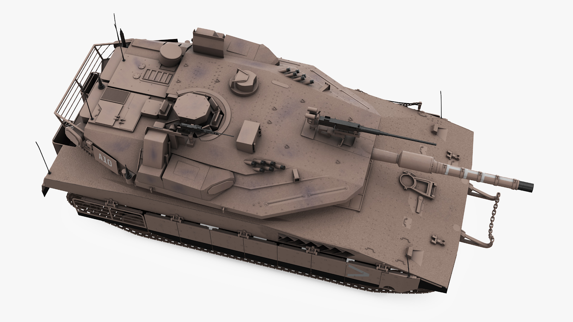 3D model Israeli Tank Merkava 5 Beige Rigged