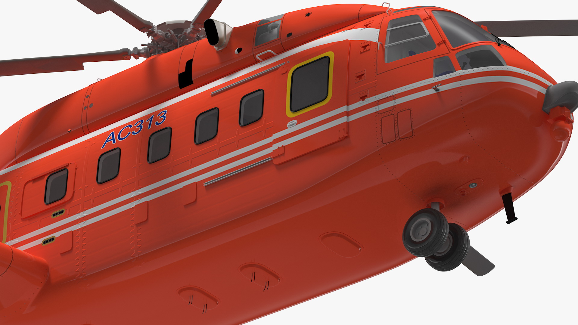 Avicopter AC313 Fire Attack Helicopter Rigged for Cinema 4D 3D model