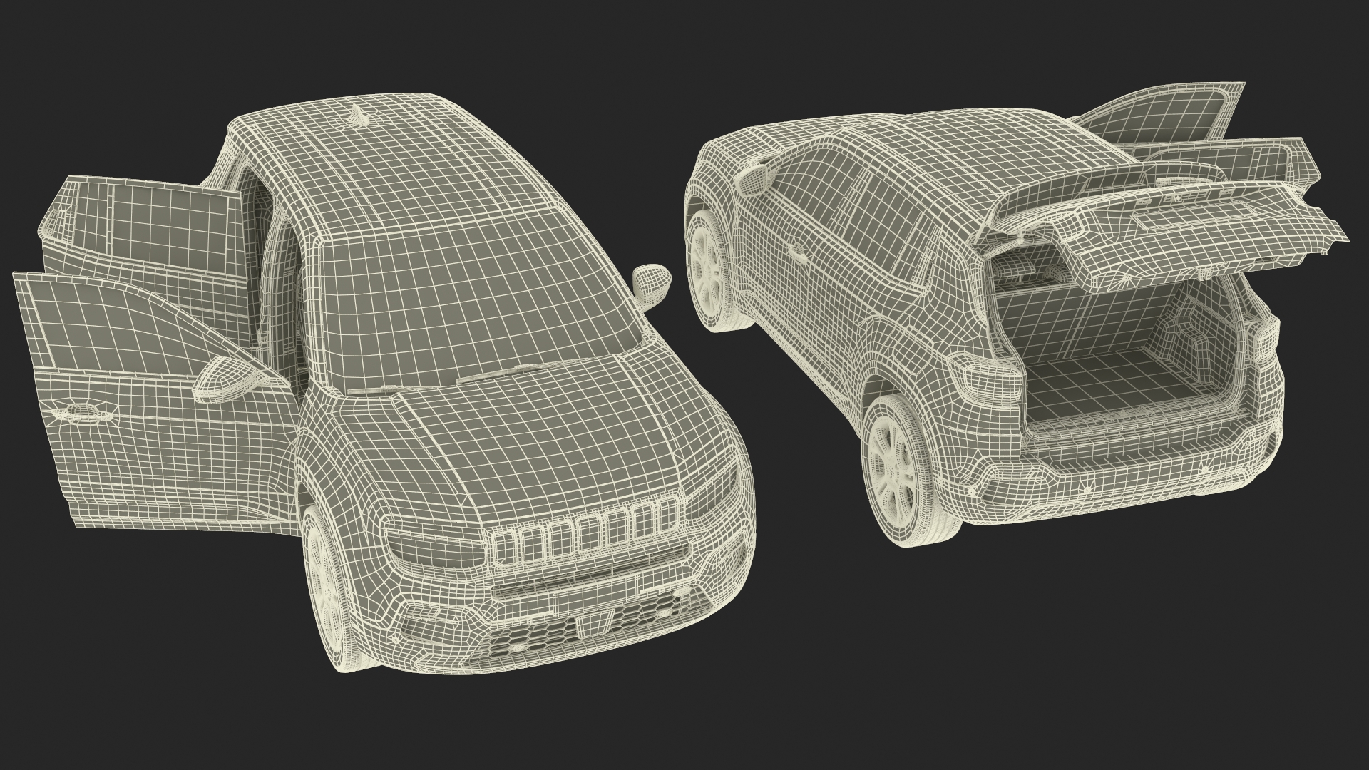 3D Crossover Grey Dirty Rigged for Cinema 4D