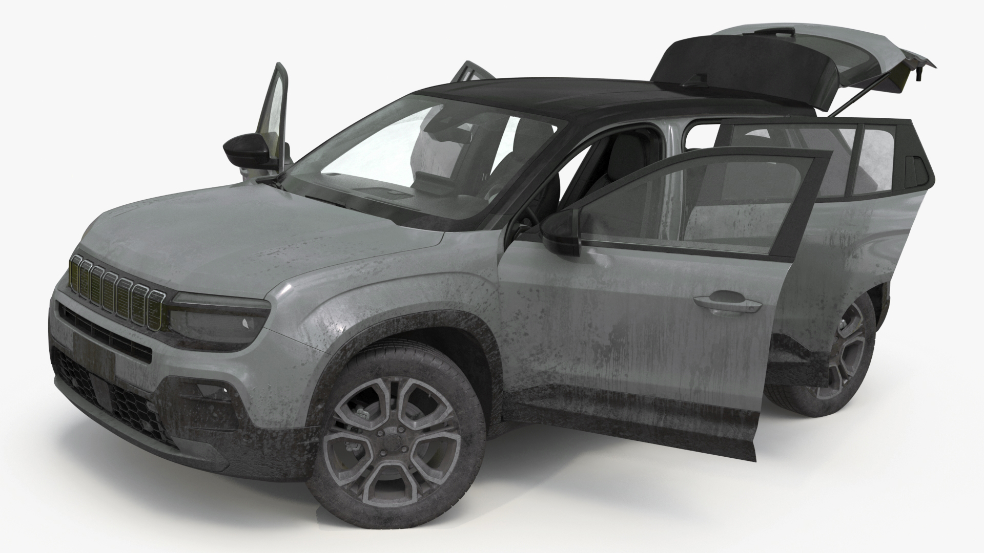 3D Crossover Grey Dirty Rigged for Cinema 4D