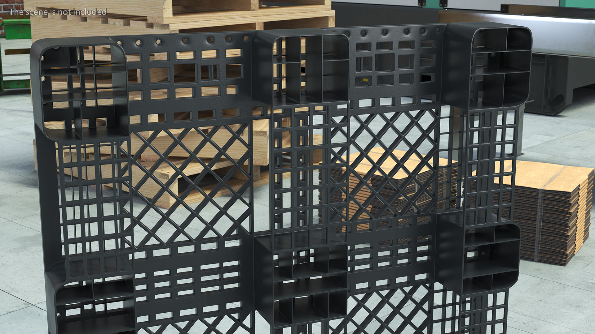 Black Non-Slip Plastic Pallet 3D model