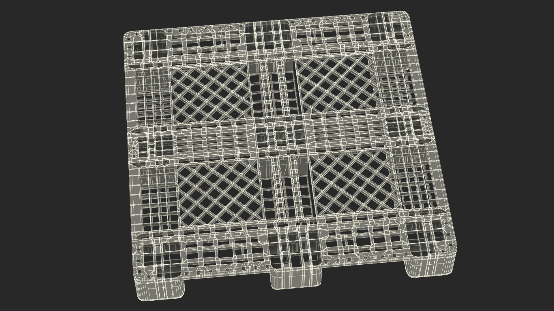 Black Non-Slip Plastic Pallet 3D model