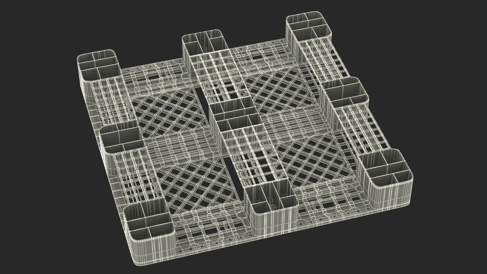 Black Non-Slip Plastic Pallet 3D model