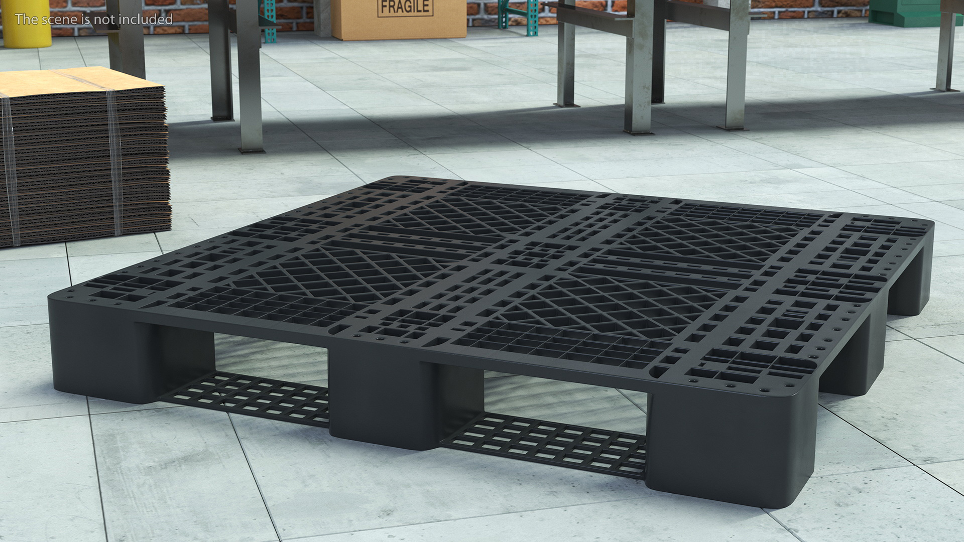 Black Non-Slip Plastic Pallet 3D model