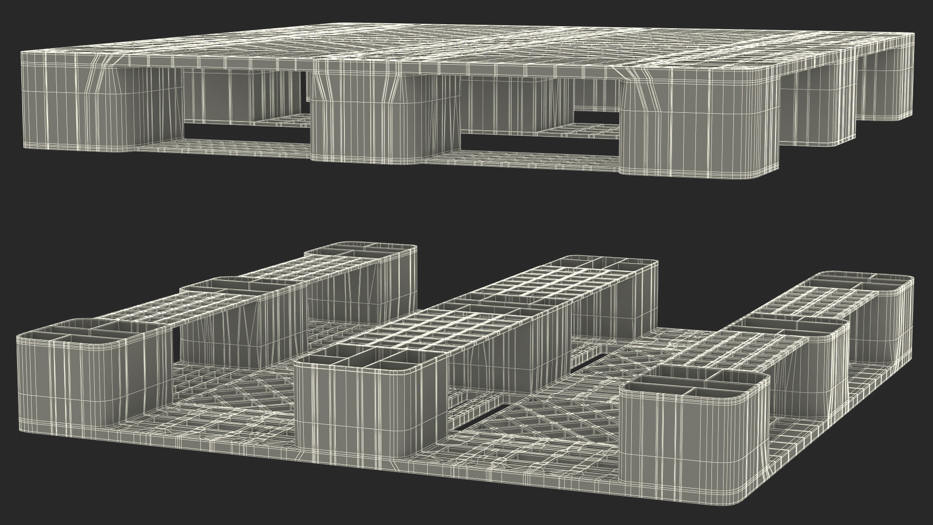 Black Non-Slip Plastic Pallet 3D model