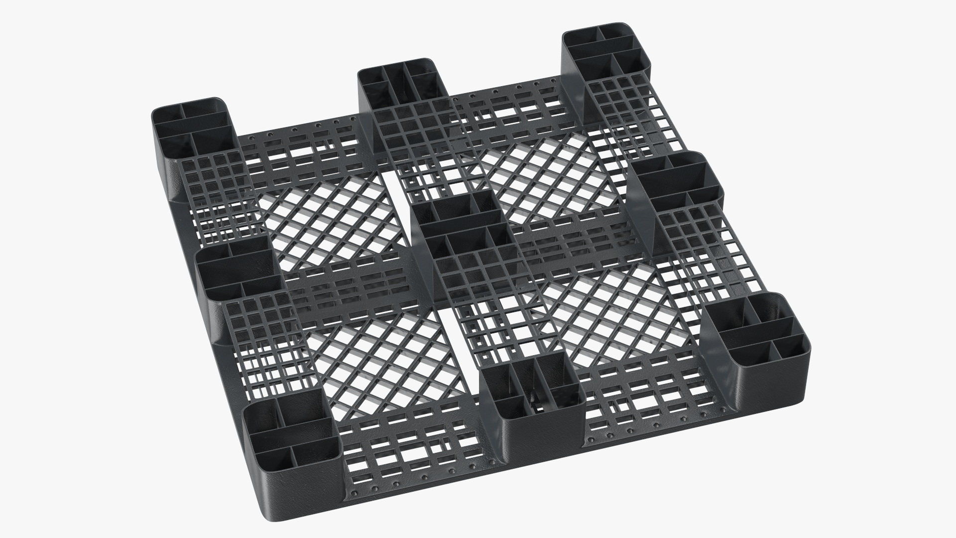 Black Non-Slip Plastic Pallet 3D model