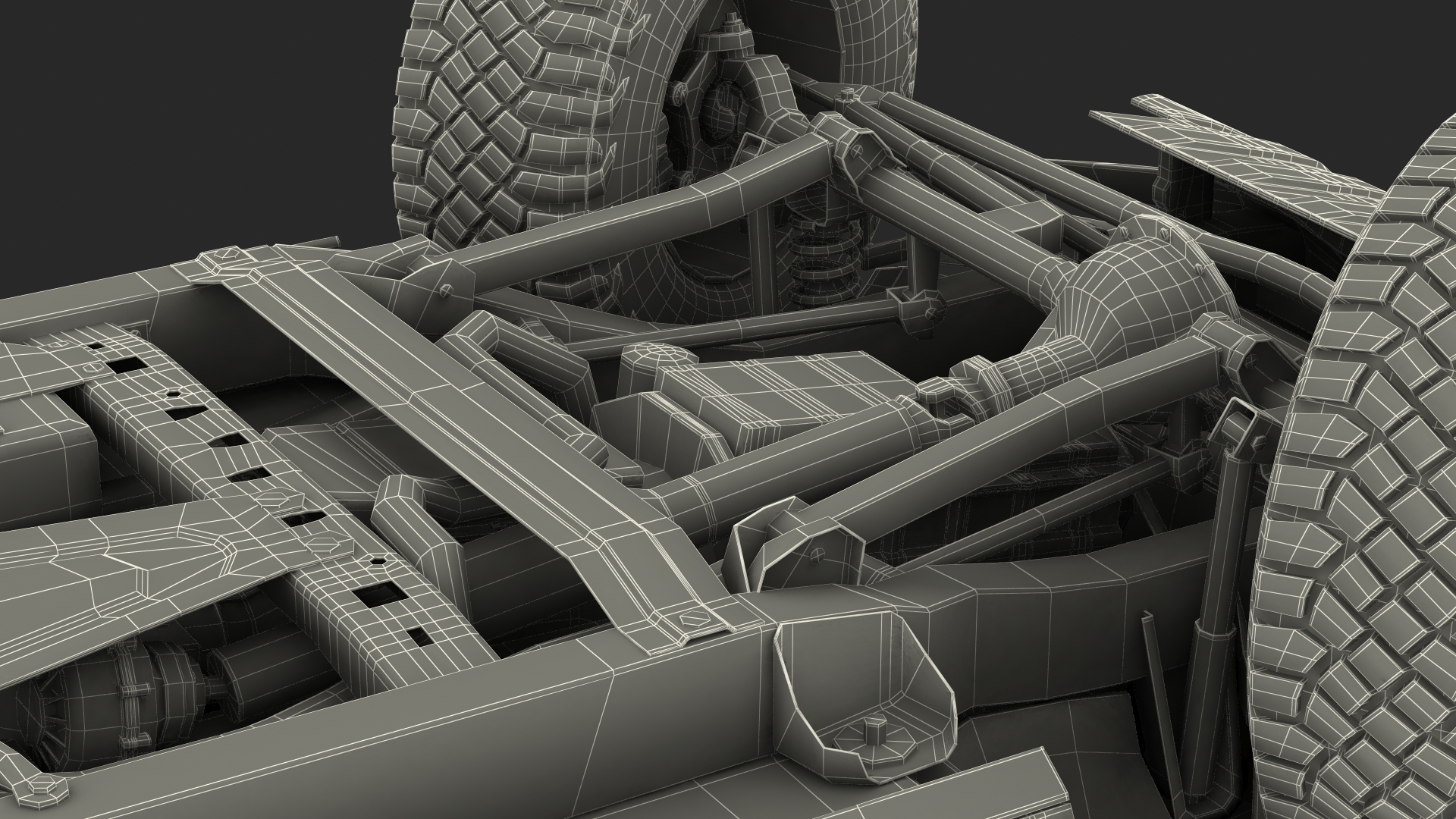 Four Door 4X4 SUV Rigged 3D model