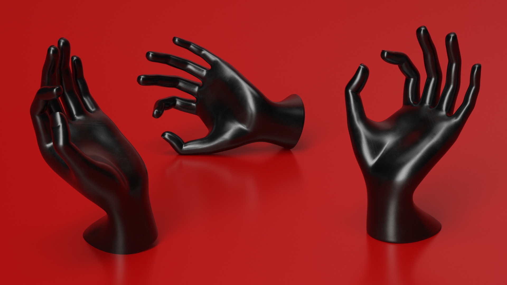 OK Hand Jewelry Stand Black 3D