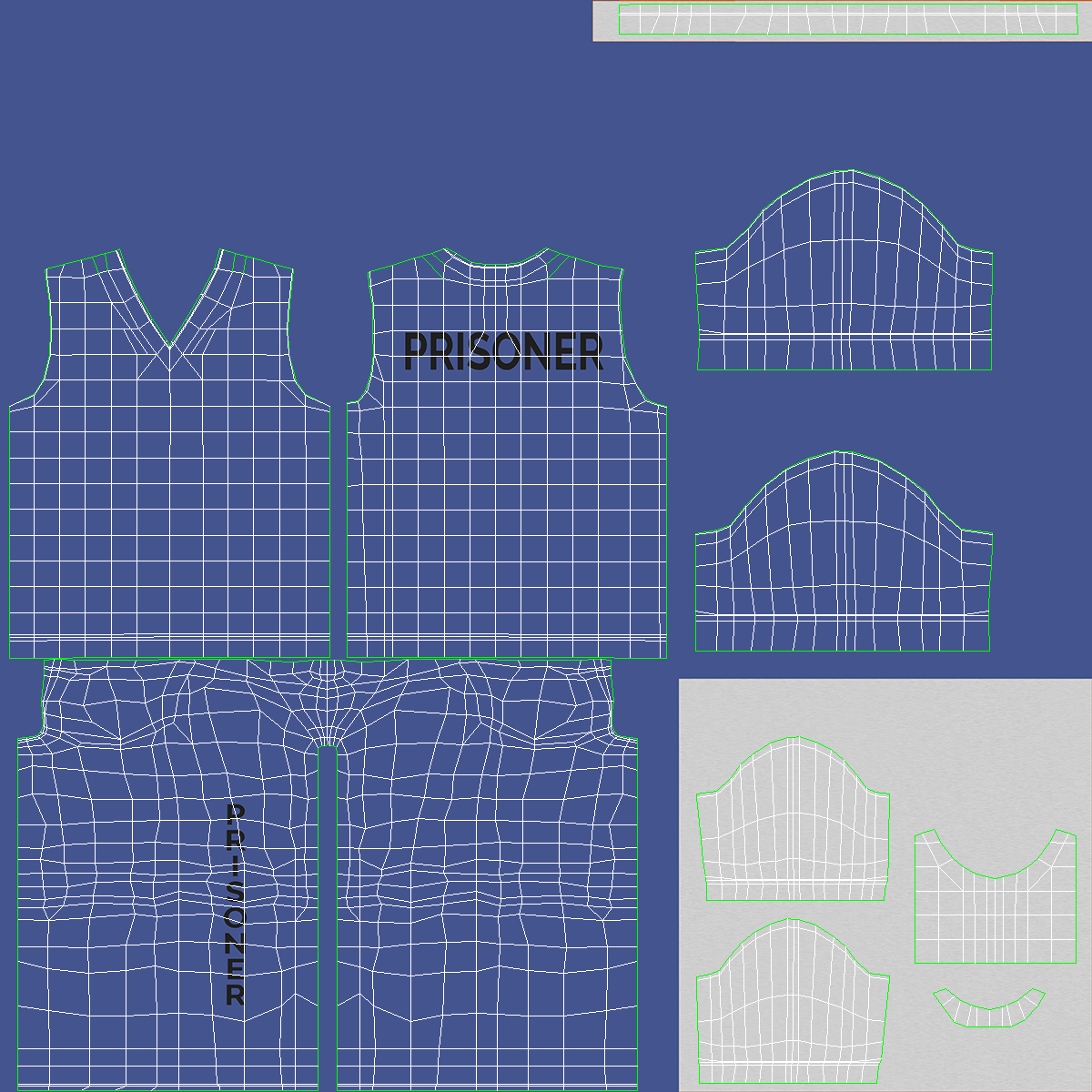 3D Blue Prisoner Uniform